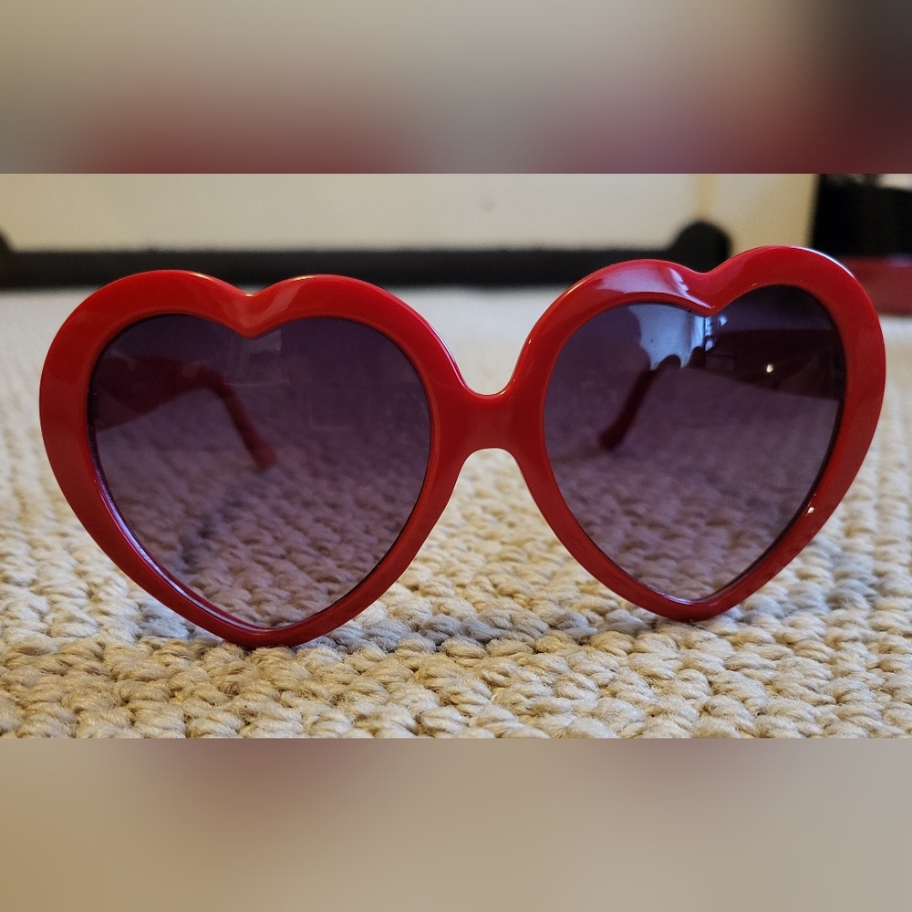 Heart-Shaped Red Sunglasses